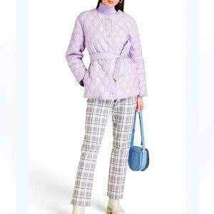 NWT- Sandro Lavender Quilted Jacket with Belt